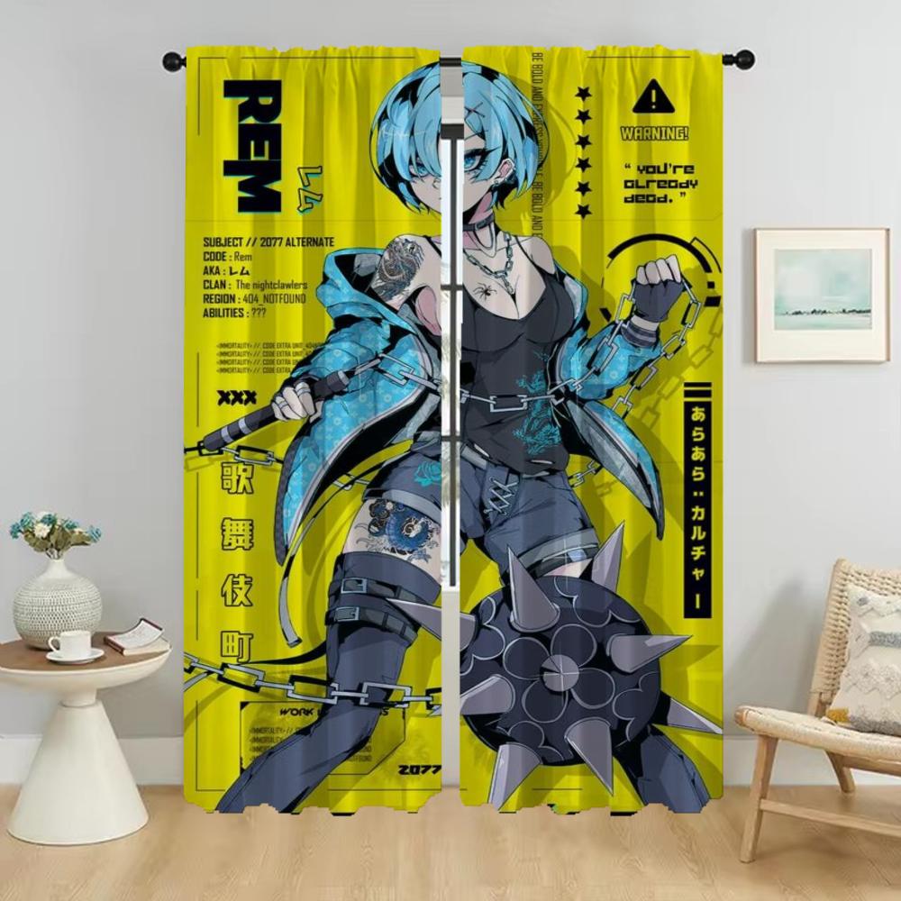 

Домашній інтер єр штори для вітальні хентай Хелловін прикраса перегородки щільні штори тюль для спальні штори кухня W132xH160cmx2pcs-CL