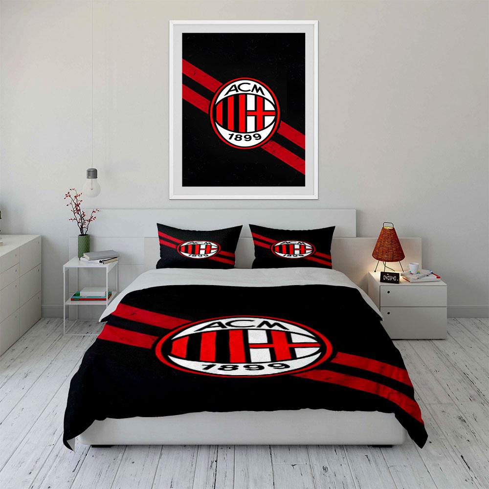 Projekt logo AC Milan. Pościel Zestawy poszewek na kołdrę Poszewki na kołdrę Poszewki na poduszki(1 * Poszewka na kołdrę 2 * Poszewki na poduszki bez wkładu do kołdry)