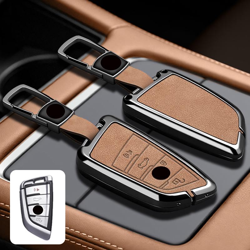 Zinc Alloy Leather Car Key Case For Bmw F20 G20 G30 X1 X3 X4 X5 G05 X6 X7 G11 F15 F16 G01 G02 F48 M3 M4 Keychain Accessories
