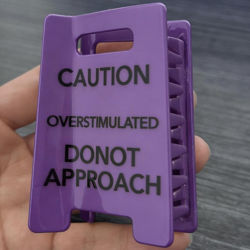 Funny Hair Claw Clip Overstimulated Sign Design Hairpin Fashion Hair Accessory for Long Time Wear Various Occasion