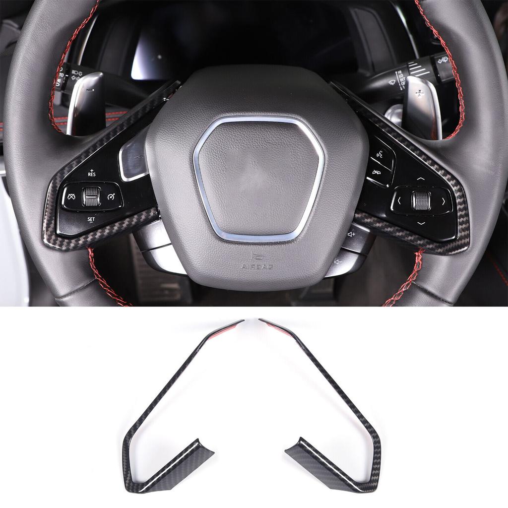 Carbon Fiber Interior Steering Wheel Trim Cover For Corvette C8 -2025 US