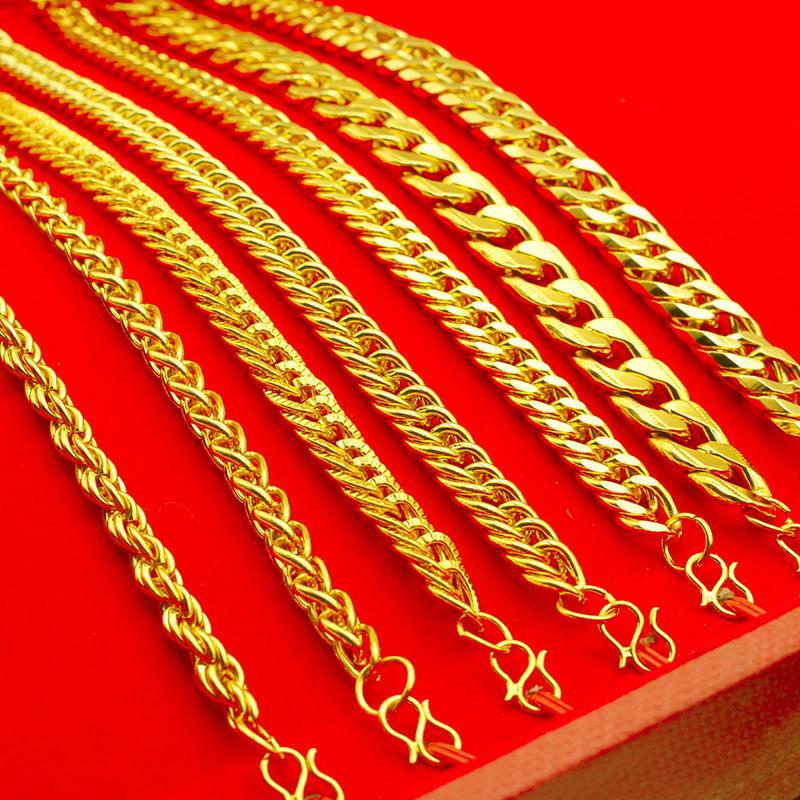 Alloy Gold Plated Bracelet Imitation Gold Snake Bone Chain Twisted Chain Hip Hop Punk Bracelet