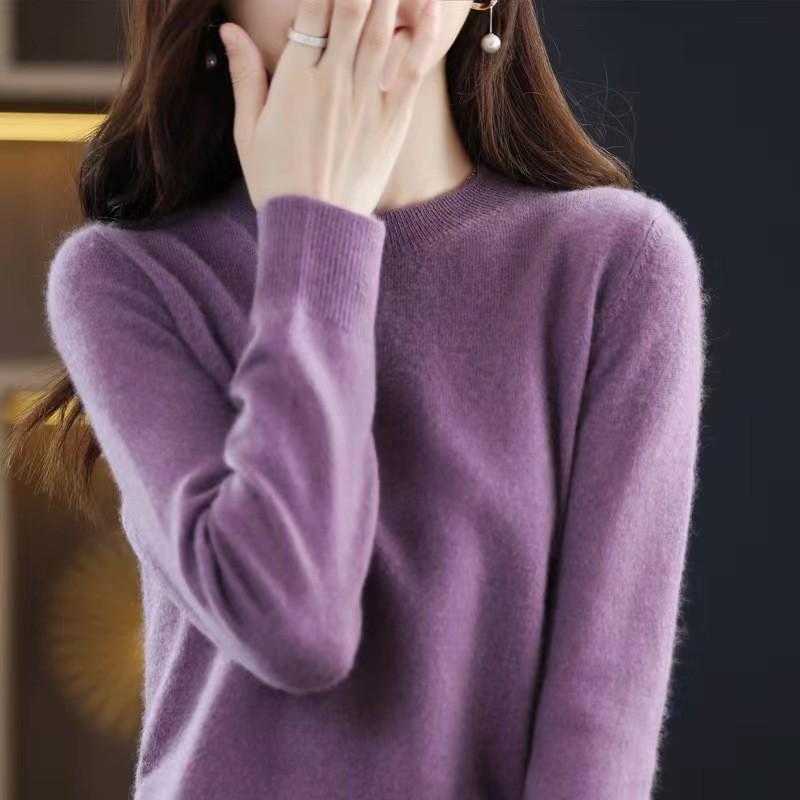Autumn/Winter 100% Wool Slim-Fit High Neck Knit Sweater
