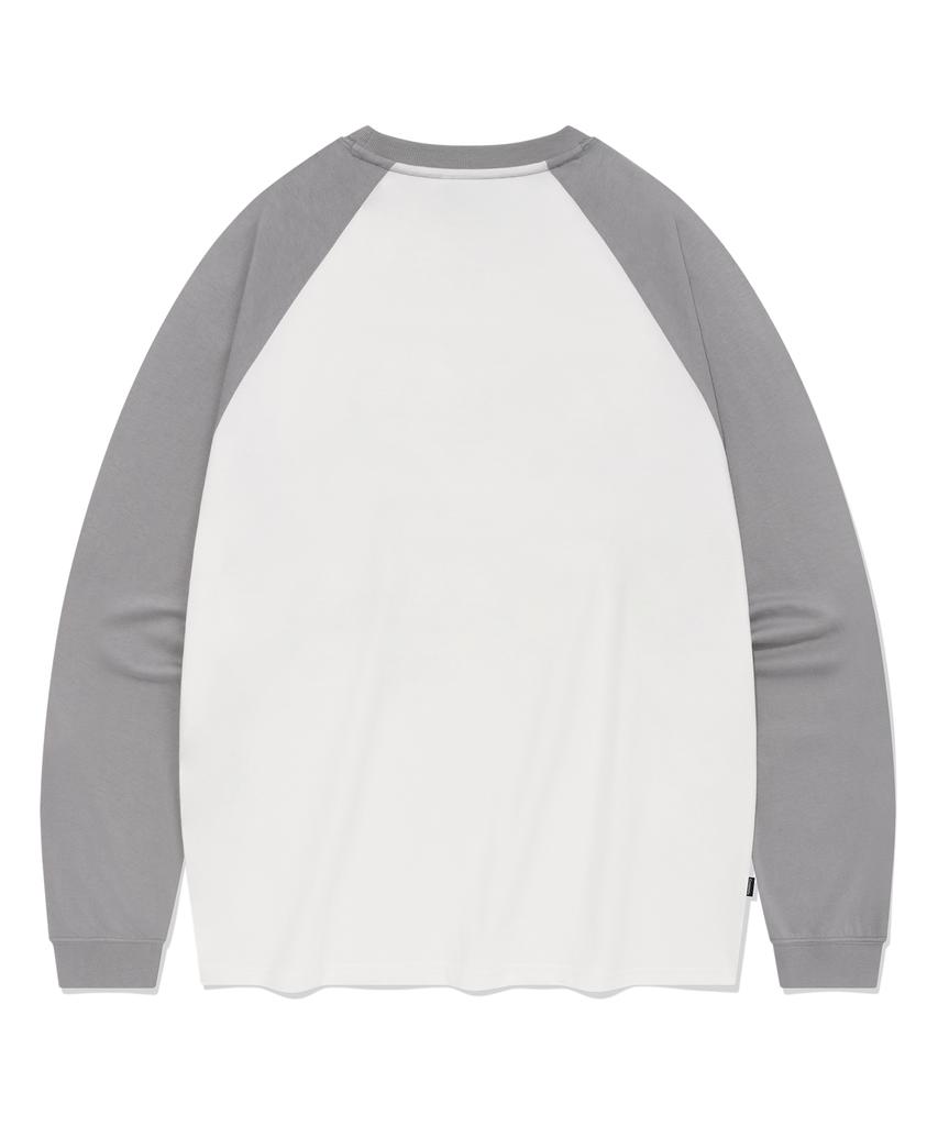 COVERNAT Border Collie Emblem Raglan Long Sleeve Grey