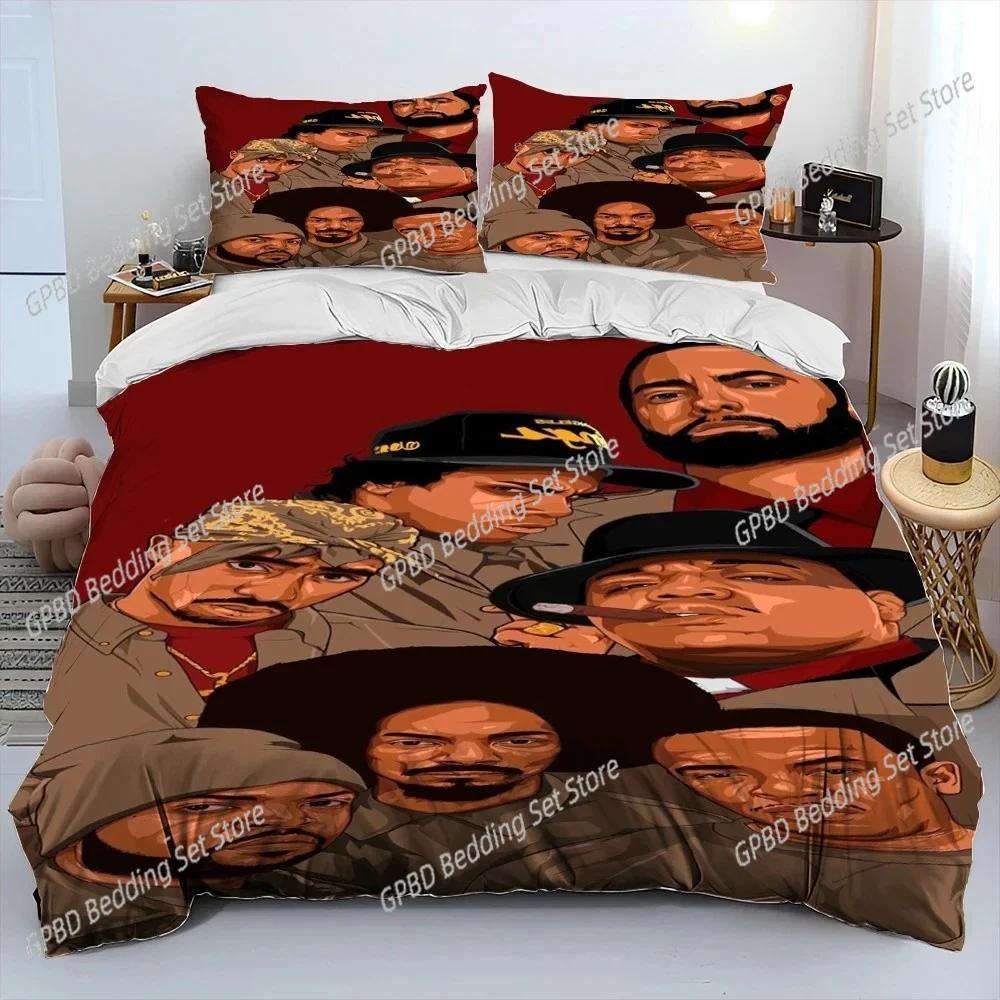Set Biancheria da Letto Hip Hop Art Rapper Leggenda Stella Camera da Letto Morbido Copriletto Moderno Copripiumino Confortevole Coperta Trapuntata E Federa