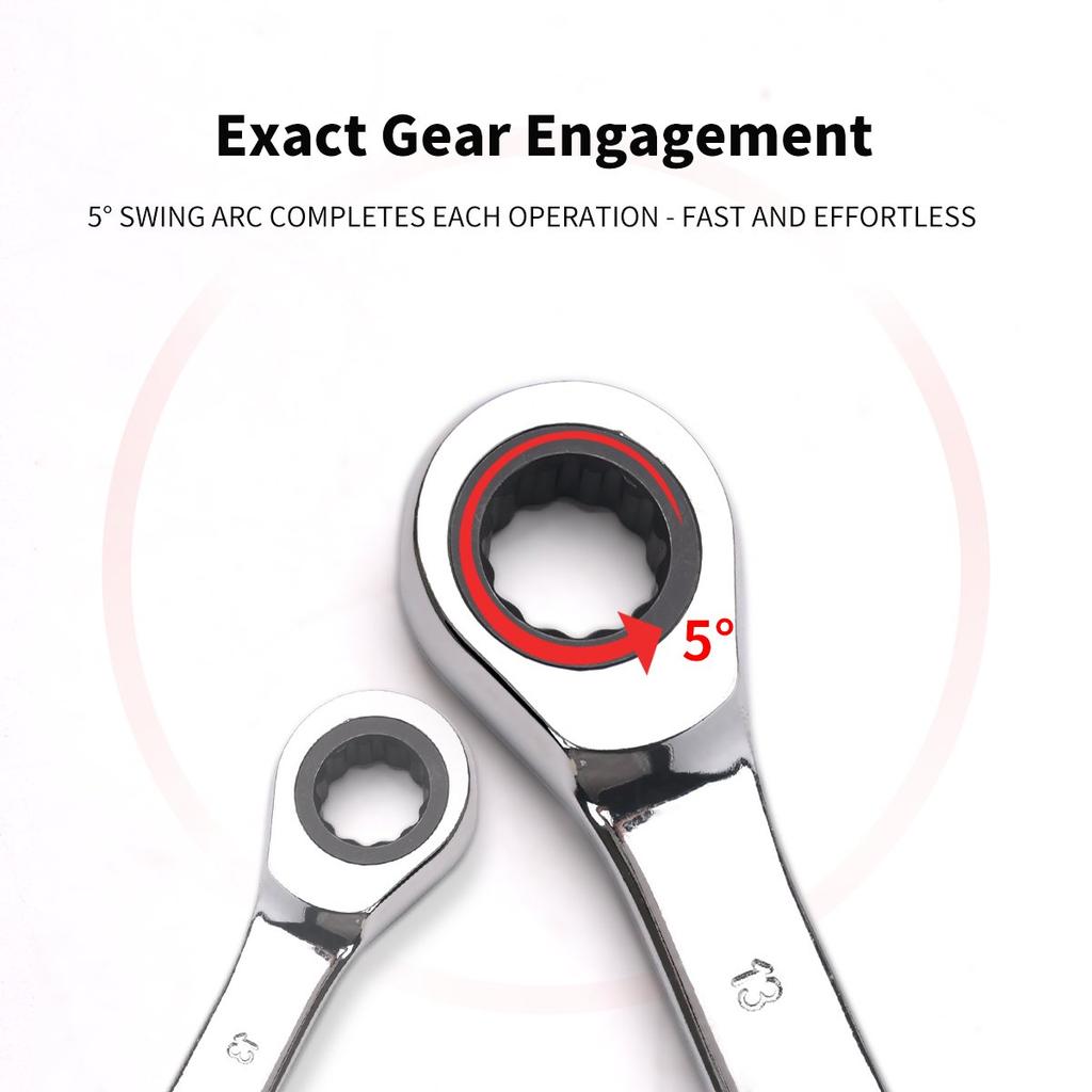 8-14/13-19/18-32mm Universal Adjustable Wrench Double-End 72-Tooth Ratchet Hook Large Opening Spanner Pipe Plumbing Repair Tool