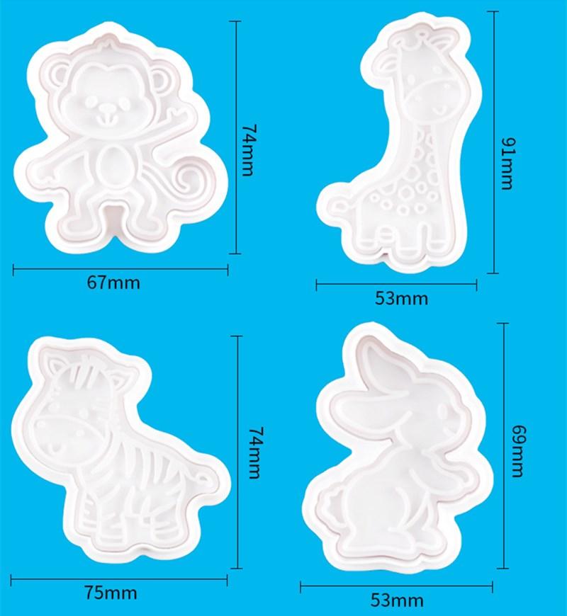 Hot Sale 4pcs Cake Tools Animal Cutter Set Cookie Cutters Biscuit Stamp Fondant Mould Baking Sugarcraft Mold
