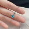 S999 Sterling Silver Blue Cubic Zirconia Star Pendant Necklace - Women's Elegant Light Luxury Clavicle Chain