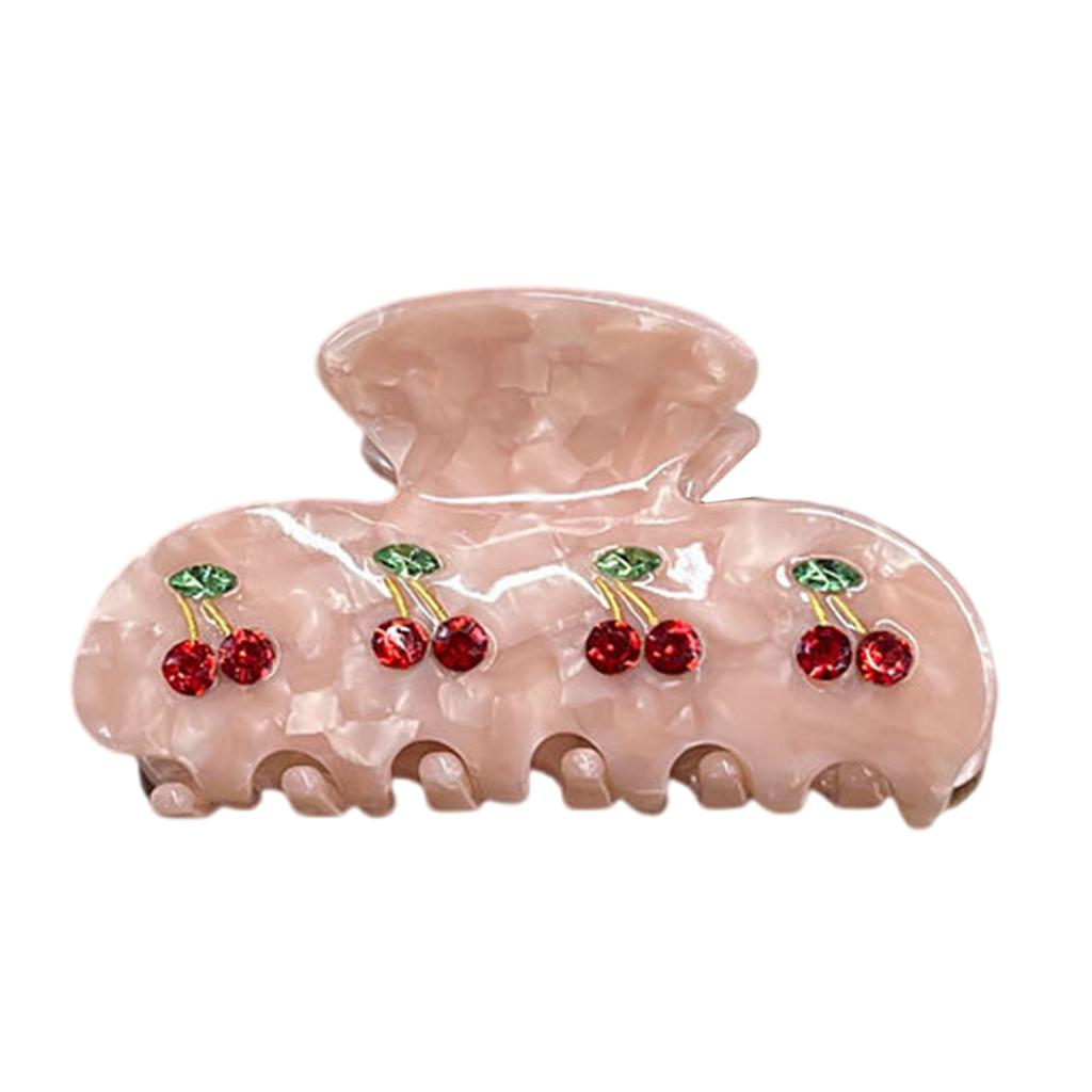 Fruit Theme Cherry Hair Claw Clip For Girl And Youth Women Acetate Hair Clamp With Strong Grip Secure Hold for Daily Use