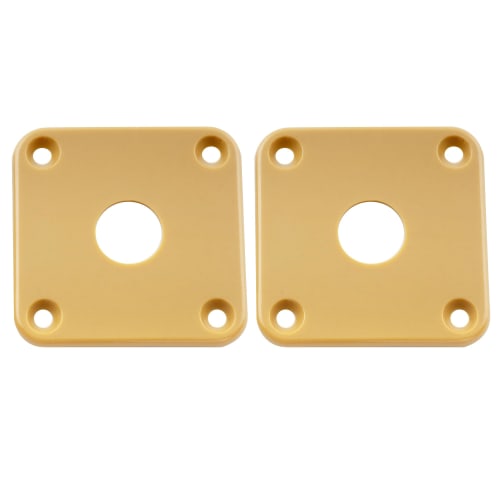 

Musiclily Pro Square Plastic Jack Plate for LP Les Paul Electric Guitars, Brown/Cream (Set of 2)