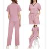 Completo da Lavoro da Donna, Morbido e Comodo, Scollo a V, Manica Corta, con Tasche Multiple