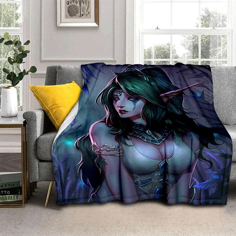 3D World Warcraft Super Burning Beauty Printed Blanket Creativity Super Soft Flannel Is Suitable For Sofa Or Bed Yoga Blanket