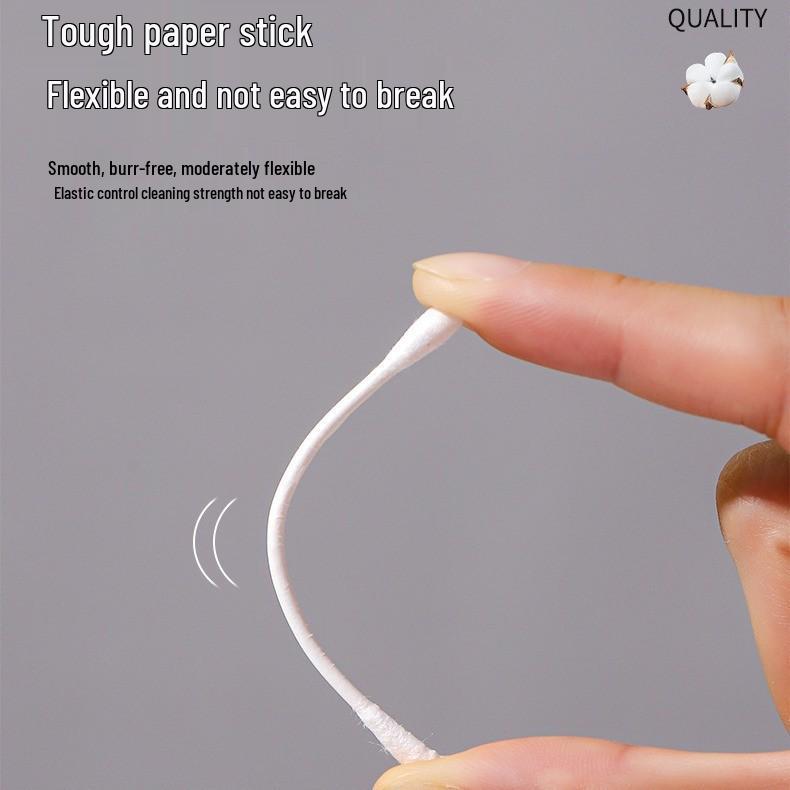 Boxed Double-Ended Cotton Swabs: Disposable Paper Stick for Ear Cleaning & Makeup
