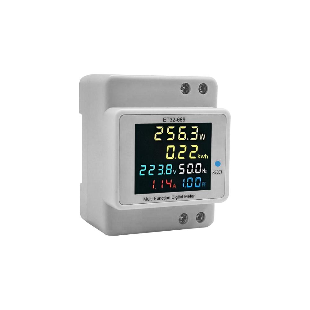 Digital Single Phase Energy Meter Household Electricity Usage Monitor AC40V 300V 100A Power Voltmeter Ammeter Voltage