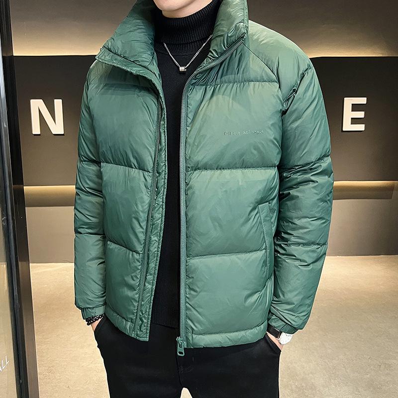 

Легкая куртка-пуховик для мужчин и женщин, простая повседневная, короткая, зимняя, для пар, с воротником-стойкой 5XL темно-зеленого