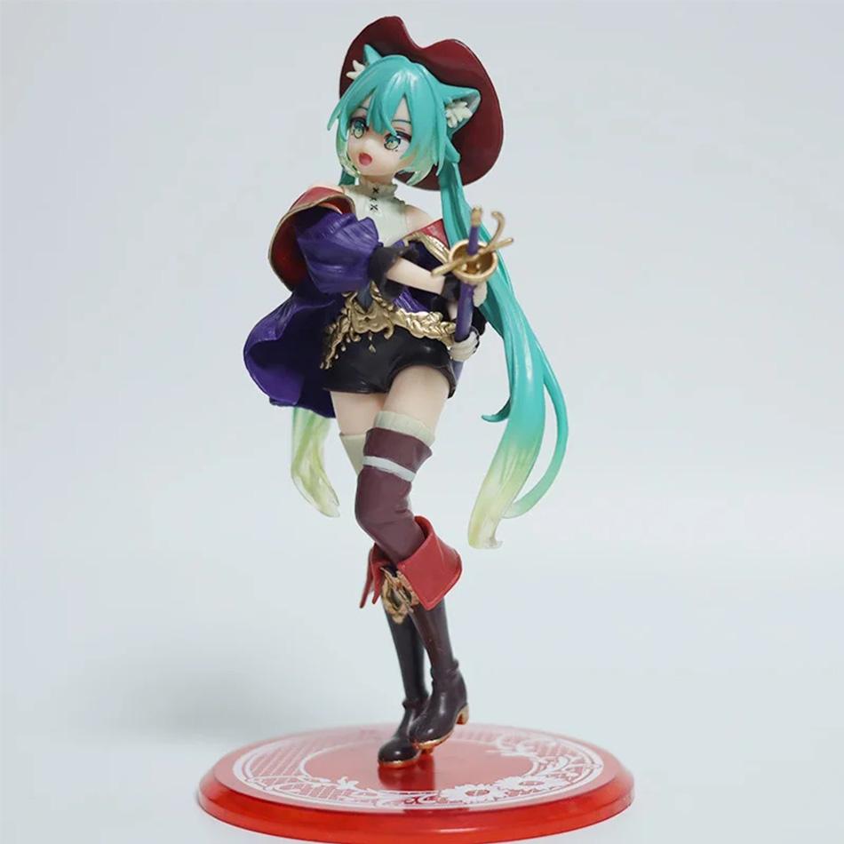 Hatsune Miku Desktop Cute Actionfigur 11cm Neko T-Shirt Ver. Anime Figur Kawaii Mädchen Modell Spielzeug Geschenk