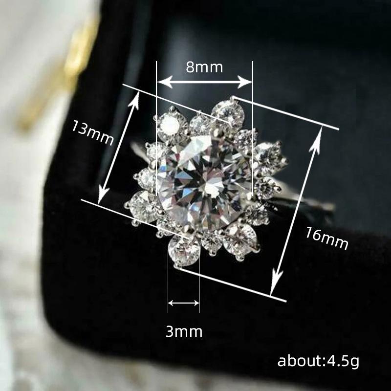 Cao Shi Trendy Snowflake Zirconia Ring – Korean Design Women's Jewelry Gift