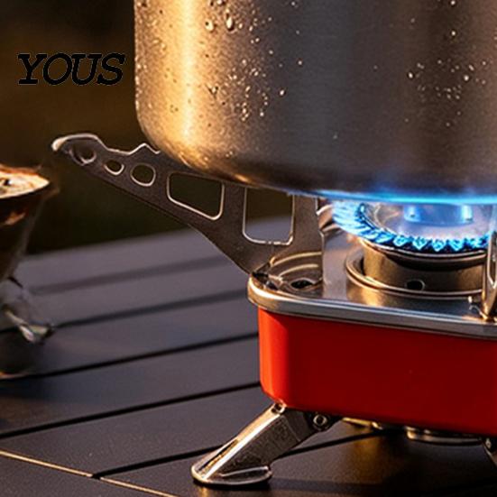 Portable Camping Stove Outdoor Stove, 2800W Adjustable Foldable Square Camp Compact Survival Cooking Equipment Gas Burner for Backpacking Hiking