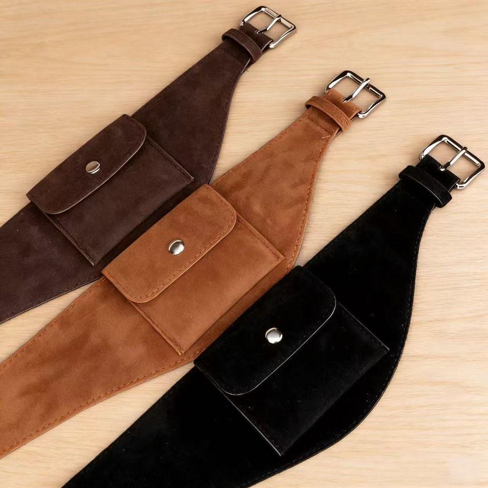 PU Women Waist Bag Wide Women Belt Bag Fashion Waistband  Dress Corsets