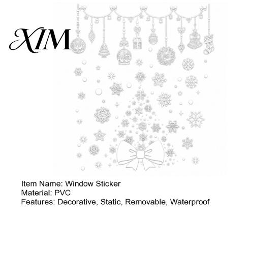 Retail Store Window Decor 6Pcs Christmas Snowflake Static Clings, PVC Reusable Decals, Removable Winter Clings Glass Stickers for Doors Holiday Home