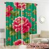 2D FLAT PRINTING 2pcs Curtains (Without Rod) Floral Peony Design(1) April Fools is Day Festival Popular Curtains&Drapes