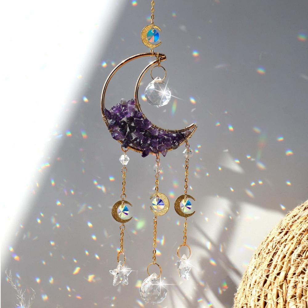 

Барвисті Місячні Підвісні Музичні Дзвоники Аметист Райдужний Ловець Сонця Вуличний Кімнатний фіолетовий