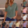 European & American Style V-Neck Jacquard Hollow-Out Short-Sleeved T-Shirt: Casual, Loose, Comfortable Summer Vacation Top