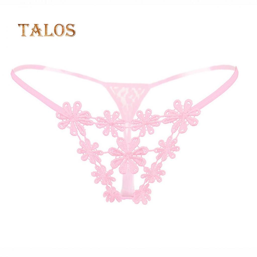 Sexy See Through Women Flower Pattern Hollow Design Low Rise Briefs Breathable Underwear T-back Gift
