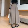 Women's Autumn and Wintertime New Pleated Skirt Suit Thickened Sweet Style Skirt High Waist Fitted A-line Midi Skirt