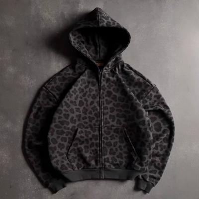 Unisex Retro Leopardenmuster 3D Digital Kapuzenpullover Lässiger Pullover Streetwear Lockere Passform