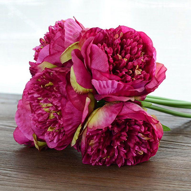 Elegant Artificial Silk Peony Flowers With High Realistic Appearance For Home And Wedding Decor