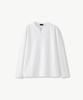 STCO [Black Label] Supima Slit Neck Long Sleeve T-Shirt White (Regular Fit)_Stsvz91Nsw