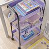 3 Layer Home Contrast Color Trolley Storage Shelf Multi-layer Movable Trolley Cosmetics Snack Storage Rack Bathroom Mobile Shelf