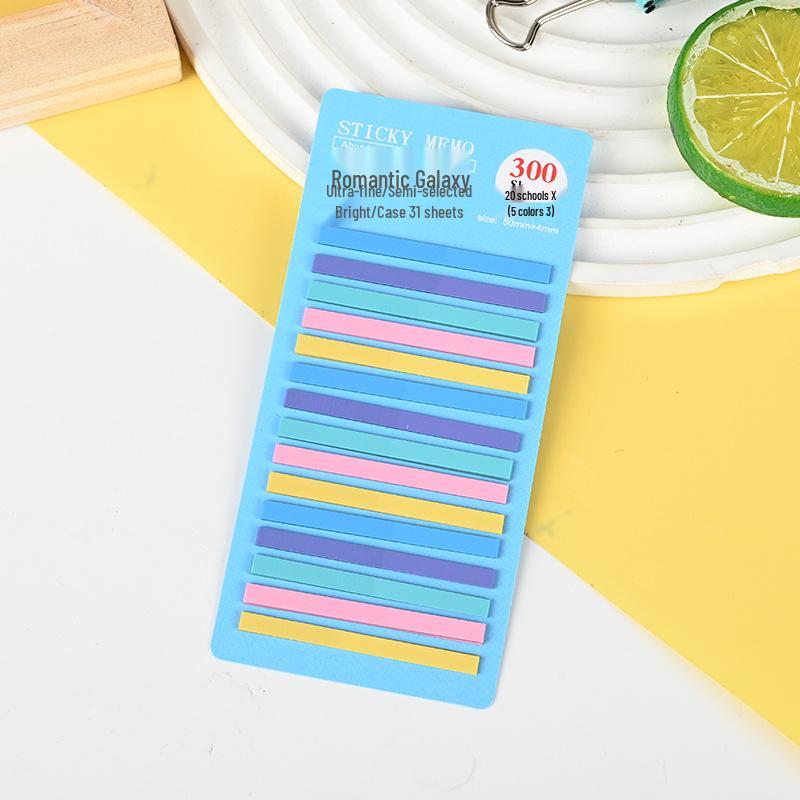 Thin Fluorescent Sticky Note Strips - Candy Colored Student Index Stickers