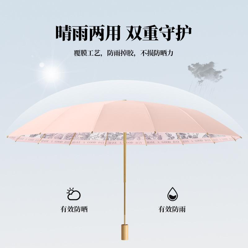 New hand-opened 16-bone colored glue fashion psychedelic butterfly parasol folding sunscreen sun umbrella