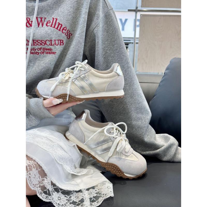 Leather retro women's spring new pair of shoelaces breathable and lightweight platform sports and leisure shoes