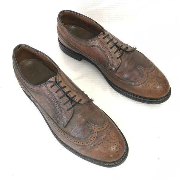 70s/KNAPP/USAS Z41.1-1967/50 R1972/Steel Toe Work Wingtip Shoes/9.5C/26.5/Brown/Vintage(USED)