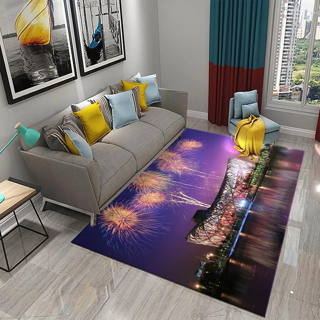 3D Beautiful Art Floor Mat - Creative Holiday Design Area Rug - Indoor Home Decor Living Room Bedroom Kitchen Rug