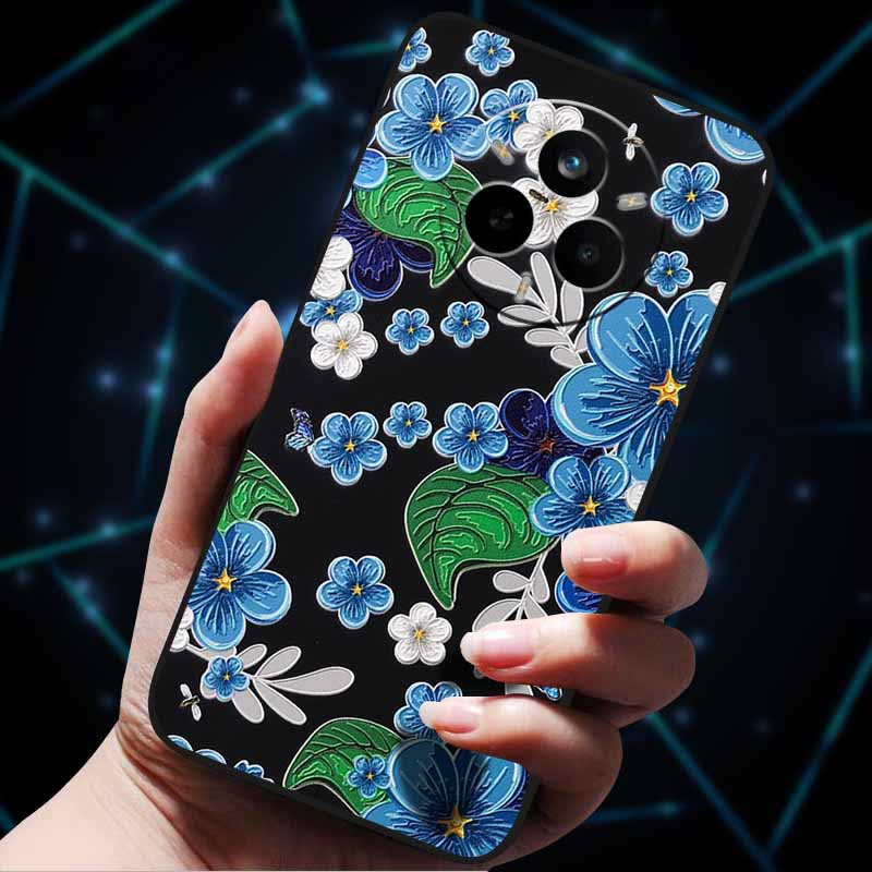 For Realme 14 Pro 5G Case 14Pro+ Soft Silicone Bumper 3D Flowers Emboss Phone Cases for Realme 14 Pro+ Plus Back Covers Shells