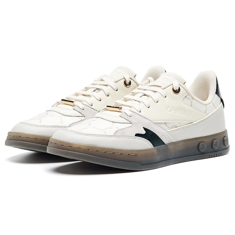 Li-Ning 1990 Casual Retro Slip-Resistant Shock-Absorbing Durable Lightweight Low-Top Skate Shoes Men Sneakers Light-Antique-Yellow ALFR097-3