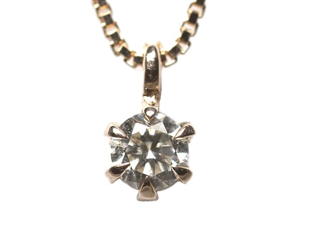 

[Candy] K10PG 0.05ct Diamond 6-Prong Necklace