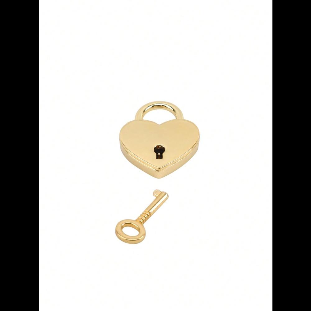 Buntes Metall-Vorhängeschloss in Herzform mit Schlüssel Taschenzubehör Liebes-Vorhängeschloss Skelettschlüssel Herzförmiges Vorhängeschloss, Liebliches kleines herzförmiges Metallschloss