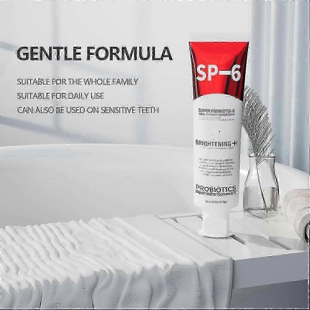 Sp-6 Probiotic Toothpaste, Sp-6 Ultra Toothpaste For Teeth Whitening, And Gum Health, Fluoride-free Mint Flavor 2PCS