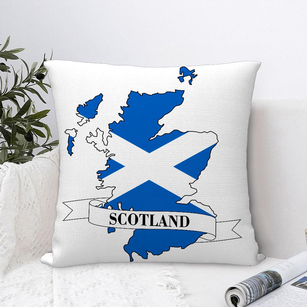 Schottland Flagge Kissenbezug Sofa Dekorativ Zuhause Doppelseitiger Druck Plüsch Quadratisch Wurf Kissenbezüge Kissen Deko Abdeckung