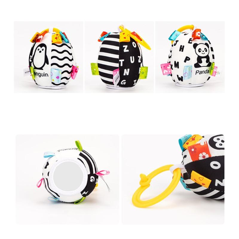 Jingle Toy for Stroller Bed Bell Hang the Baby's Bedside to Soothe Wind Chimes Clinking Rings & Silicone Teether