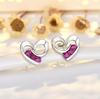 Sweet Love Heart Sparkle Peach Heart Student Earrings Girl Earrings Hundred with Girlfriends