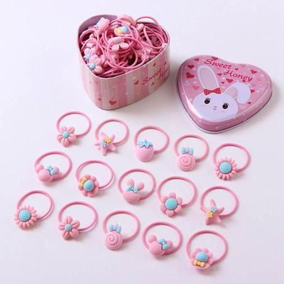 20 Teile/schachtel Cartoon Bogen Blume Stern Elastische Haarbänder Mädchen Haarband Krawatten Kaninchen Gummiband