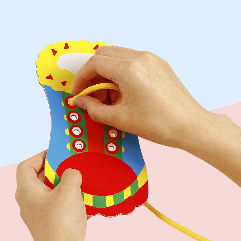 1 juego de cordones Montessori divertido para niños, material didáctico para aprender habilidades básicas de la vida, juguetes educativos para niños.