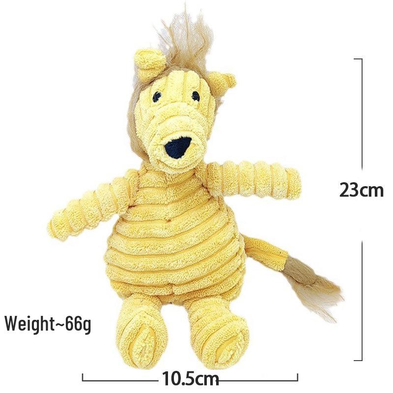 Corduroy Plush Dog Toy: Sounding, Teething, Teeth Cleaning, Boredom Relief with Monkey & Fox Designs.
