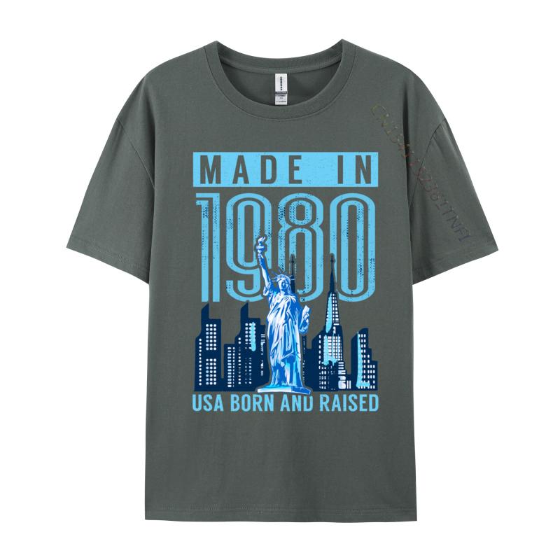 Made In 1980 Usa Born And Raised 39 Birthday Printed New Arrival Unisex Tshirt Crew Neck Cotton Tops Shirt